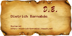 Dietrich Barnabás névjegykártya