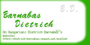 barnabas dietrich business card